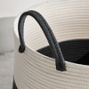 JANSNO 21.7" Round Cotton Laundry Hamper for Clothes, Toys, and Blankets - 3 of 4