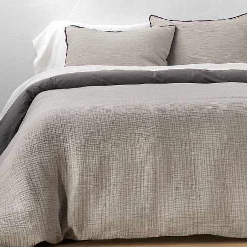 King Textured Chambray Cotton Duvet, Chambray King Size Duvet Cover
