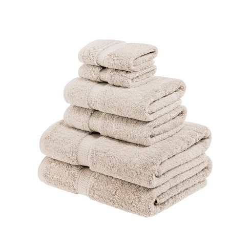 Solid Luxury Premium Cotton 900 Gsm Highly Absorbent 6 Piece Bathroom Towel  Set, Stone By Blue Nile Mills : Target