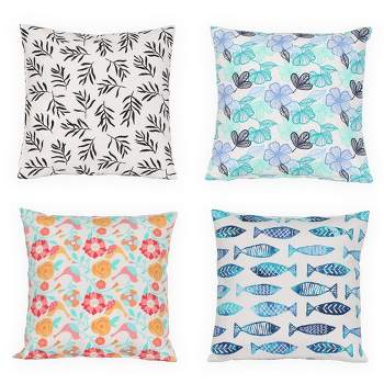 Aoodor Decorative Throw Pillow Covers With Insert Included 18“X18” -Set Of 4