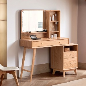 GDFStudio Crichton Modern Solid Oak Dresser Table with 4 Drawers and Shelves - 1 of 4