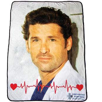 Surreal Entertainment Greys Anatomy Derek Shepherd (McDreamy) Lightweight Throw Blanket | 45 x 60 Inch