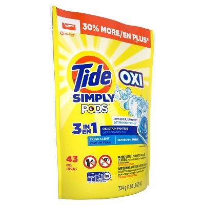 Tide Simply PODS + Oxi Liquid Laundry Detergent Pacs - Refreshing Breeze - 43ct