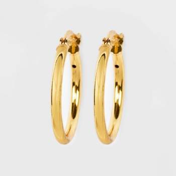 14K Gold Plated Click Top Hoop Earrings - A New Day™ Gold