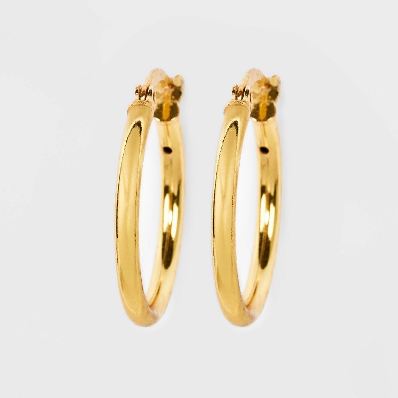 14K Gold Plated Click Top Hoop Earrings - A New Day&#8482; Gold, 1 of 6