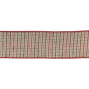 Christmas Decor Wired Ribbon – 4 in x 10 Yds Plaid for Gift Wrapping – 4 in Height By Melrose - 1 of 3
