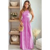 Amaryllis Women's Sleeveless Maxi Dress Scoop Neck Flowy Silhouette Allover Print Lightweight Casual Dress with Pockets - 3 of 4
