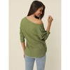 Seta T Women's V Neck Waffle Knit Long Sleeve Casual Tunic Blouses - 4 of 4