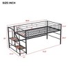 Twin Size Loft Bed, Mid Metal Kids Loft Bed Frame with Staircase -ModernLuxe - 4 of 4