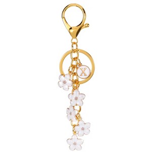 Unique Bargains  Metal Small Beautiful Personalized Flower Keychain for Handbag Purse - 1 of 4