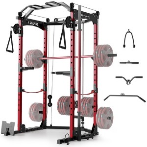 Power Rack, 1600LBS Capacity Squat Rack for Home Gym with Cable Crossover, Pull-up Bar, Multifunctional Home Gym Equipment with Attachments - 1 of 4