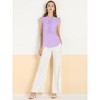INSPIRE CHIC Women's Ruffled Curved Hem Business Office Vintage Sleeveless Blouse - 4 of 4