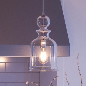 Urban Ambiance Luxury Modern Farmhouse Pendant Light,  16-1/2" x 9",  Brushed Nickel Finish, UHP3043 - 1 of 4