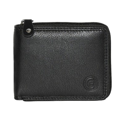 Club Rochelier Men's Leather Zip Around Billfold Wallet