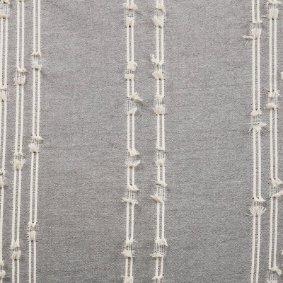 Gray Cotton Jacquard Full/Queen Duvet Cover Set with Shams