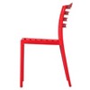 Fabulaxe Plastic Dining Chair with Ladderback Design, Red Set of 2 - 3 of 4