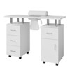 Manicure Table Nail Desk for Nail Tech,Nail Table Beauty Salon Station With Lockable Wheel and Wrist Cushion Rest,Suitable for Spa Beauty Salon - 2 of 4