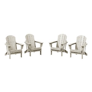 WestinTrends Malibu HDPE Outdoor Patio Folding Adirondack Chair (Set of 4) - 1 of 4