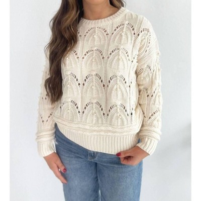 Women's Camille Cream Knit Sweater - SHE + SKY