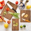Angel Sar Wood Cutting Board Set of 3, Acacia Wood Chopping Boards with Deep Juice Groove, 2-in-1 Side Markers, Built-in Handles, and Storage Holder - 2 of 4