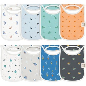 KeaBabies 8-Pack Hallo Baby Drool Bibs , Baby Bibs for Boys, Girls, Pull-on Bibs for Baby Boy, Baby Girl, Baby Bib Unisex - 1 of 4