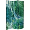 6" Double Sided Nature's Embrace Canvas Room Divider Green - Oriental Furniture: Adjustable 3-Panel, Spruce Wood Frame, No Assembly Required - 2 of 4