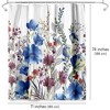 71x74 Blue Floral Shower Curtain - 100% Polyester - Water-Resistant Bath Curtain - 2 of 4