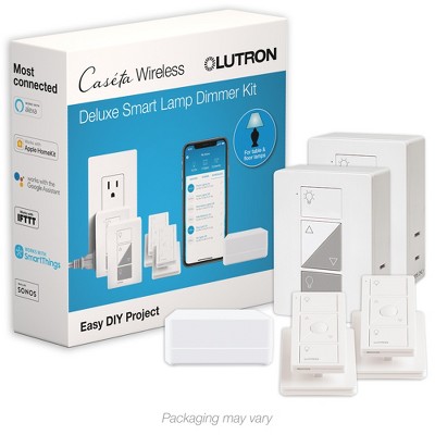 Lutron Caséta Wireless Smart Lighting Lamp Dimmer Deluxe Kit with Pedestals for Pico Remotes | Works with Alexa, Google Assistant, Ring, Apple HomeKit | P-BDG-PKG2P