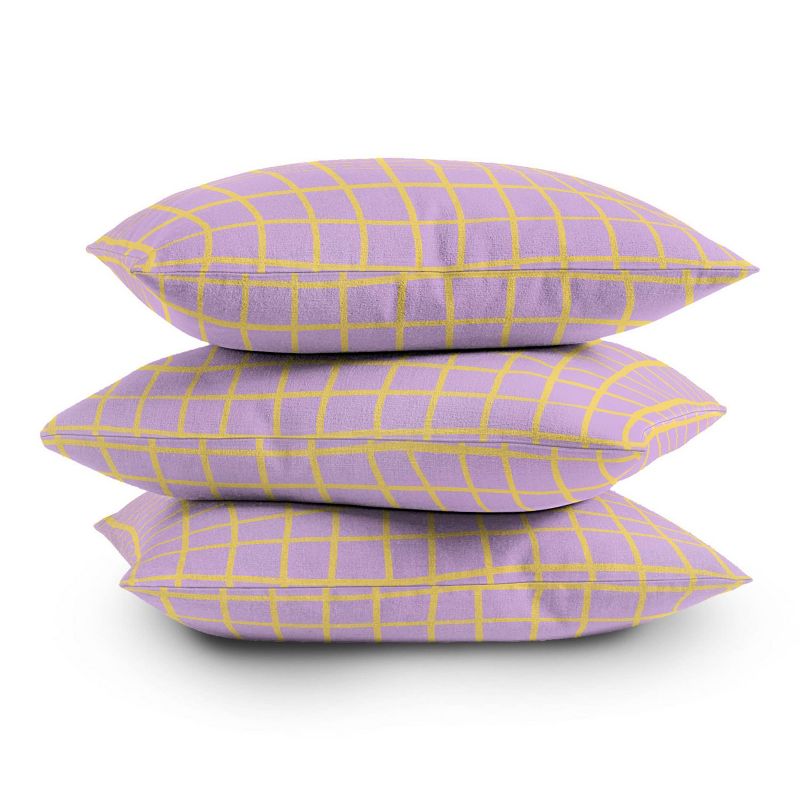 Maria Creative Windowpane Outdoor Throw Pillow Lavender/Lemon - Deny Designs, 4 of 5