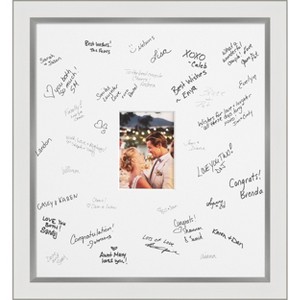 Eva Signature Mat Picture Frame – Guest Book Alternative for Weddings, Graduations, or Retirement – Autograph Photo Mat for Signature Board - 1 of 4