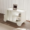 Luck Live Rolling Kitchen Island Cart Living room side table in beige color, suitable for small apartments, with movable wheels. - 2 of 4