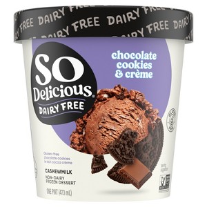 So Delicious Chocolate Cookies 'N' Cream Cashew Milk Non-Dairy Frozen Dessert - 1pt - 1 of 4