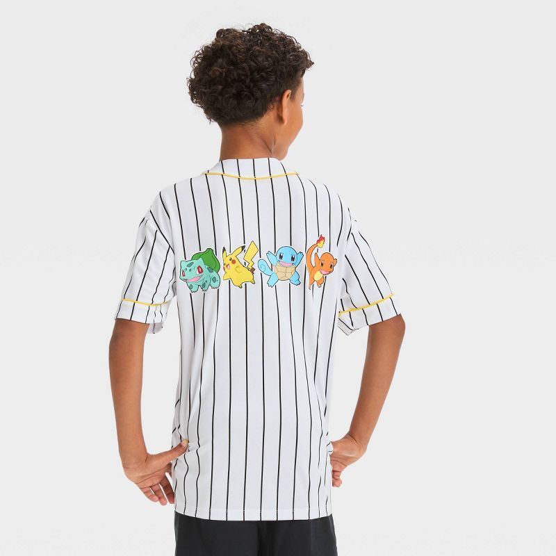 Boys&#39; Pokemon Baseball Jersey - White/Yellow/Black, 3 of 4