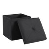 VECELO 46"/30"/15"/11.8" Folding Storage Ottoman Bench, Storage Chest, Linen Fabric Foot Rest Stool, Storage Footstools, Folding Storage Ottoman - 4 of 4