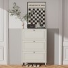 GlasFlength Shoe Racks Modern Flip Drawer Cabinet with Minimalist Simple Design for Living Entryway Storage, White, 31.5"*9.65"*47.24" - 2 of 4