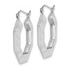 Black Bow Jewelry Greek Key Hoop Earrings in Sterling Silver - 29mm (1 1/8 Inch) - 2 of 4