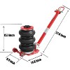 Air Jack, 3 Ton/6600 lbs Triple Bag Air Jack, Portable Air Bag Jack Lift up to 17.7 inch/450 mm, Pneumatic Jack with Adjustable Long Handles Red - 3 of 4