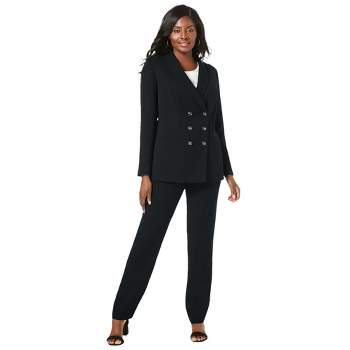 Jessica London Women's Plus Size 2-piece Pant Set, 14 W - Black : Target