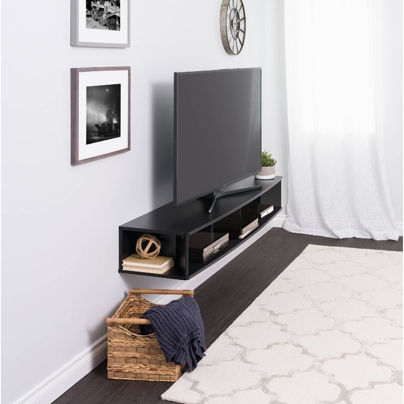 70&#34; Wall Mounted TV Stand for TVs up to 75&#34; Black - Prepac, 4 of 9