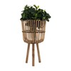Plant Stand Set Of 3 (11” 13” 15")Indoor Bamboo Footed Shelf Corner Plants Flower Holders Outdoor Plant Holder Stands - 3 of 4