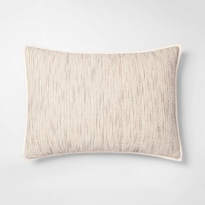 Standard Texture Stripe Pillow Sham Neutral/Black - Opalhouse , Size: Standard Sham