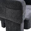Vynxaria Modern 3-Leg Chenille Accent Chair with Ergonomic Arms & Removable Pillow, Plush Small Space Armchair, Single Sofa Chair - 4 of 4