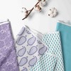 Bacati - Isabella Paisley Aqua/Lilac/Purple set of 2 Crib Rail Guard Covers - 2 of 4