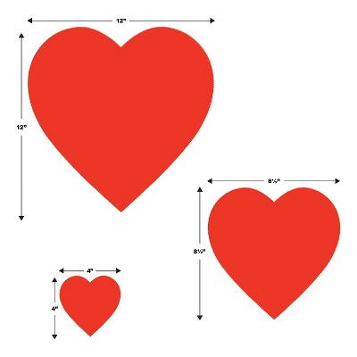 Red Cardstock Paper Heart Cutouts for Valentine's Day Decorations