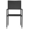 vidaXL Garden Dining Chair Set of 6 Black PE Rattan, Steel Standard - Black 6 - 3 of 4