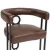 PAGED Contemporary Dining Chairs Chenille Fabric Upholstered Living Room Chairs Barrel Kitchen Chairs with Metal Frame for Dining Room - 4 of 4