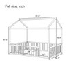 GDFStudio Christy Full Size House-Shaped Metal Floor Bed Frame with Fence - 3 of 4