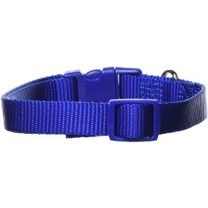 Casual Canine ⅝" Wide Nylon Dog Collar, Fits Necks 14" to 20", Nautical Blue - 1 of 3