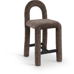 Meridian Furniture,Amari Chenille Fabric Stool - 1 of 4