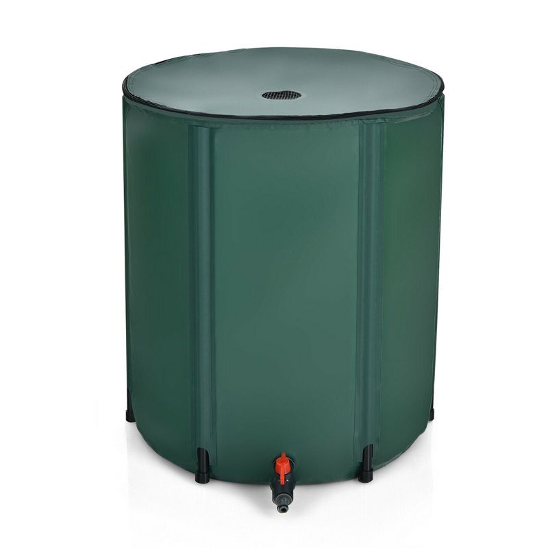 Costway 53 Gallon Portable Rain Barrel Water Collector Collapsible Tank w/Spigot Filter, 1 of 11